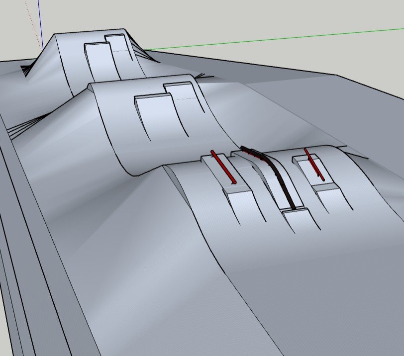 3D design render of a terrain park layout